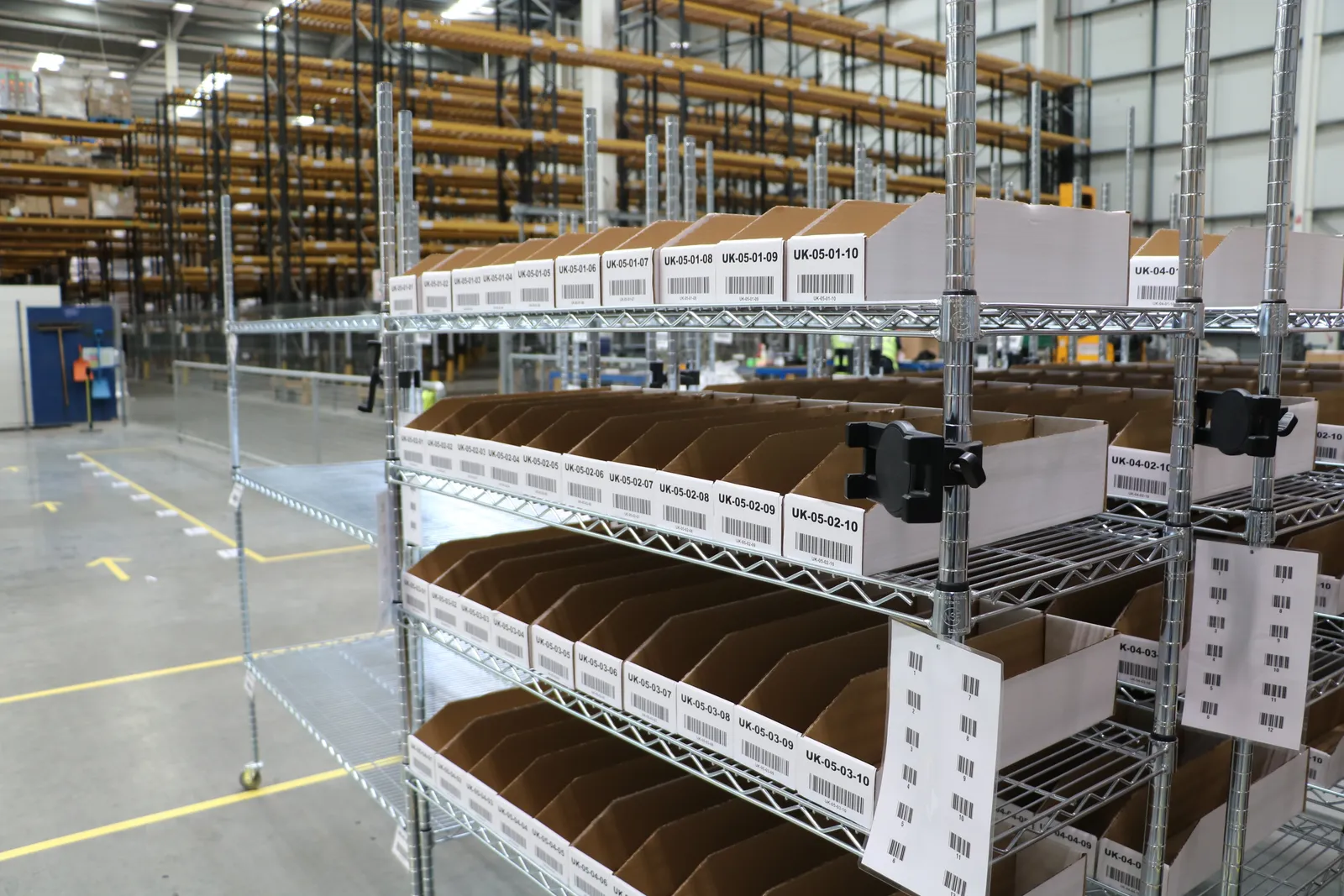 Beauty product fulfilment pick and pack area at Launch Fulfilment UK bonded warehouse